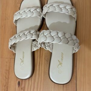 Women's White Braided Sandals
